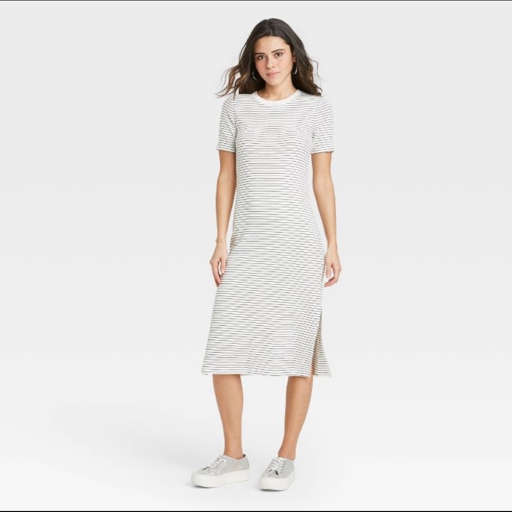 NWT A New Day Striped Ribbed Dress M